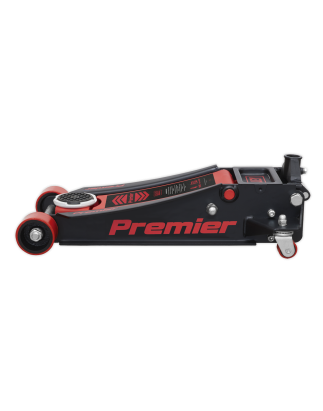 Premier Low Profile Trolley Jack with Rocket Lift 4 Tonne - Red