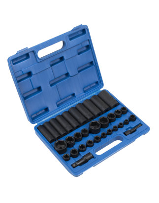 Impact Socket Set 32pc Standard/Deep 3/8" & 1/2"Sq Drive Metric/Imperial