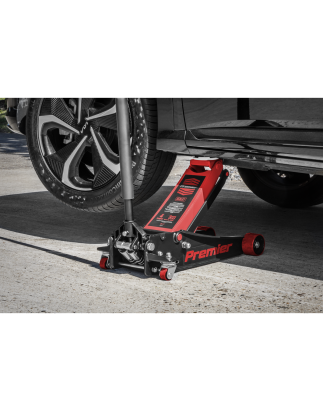 Premier Low Profile Trolley Jack with Rocket Lift 4 Tonne - Red