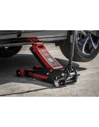 Premier Low Profile Trolley Jack with Rocket Lift 4 Tonne - Red