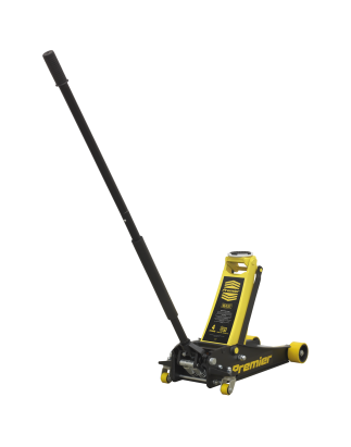 Premier Low Profile Trolley Jack with Rocket Lift 4 Tonne - Yellow