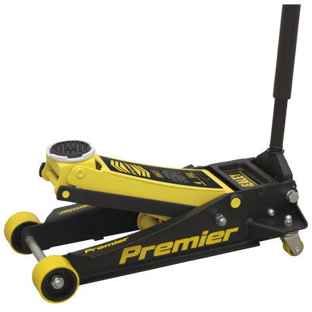 Premier Low Profile Trolley Jack with Rocket Lift 4 Tonne - Yellow