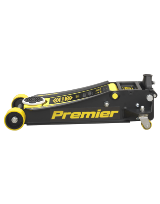 Premier Low Profile Trolley Jack with Rocket Lift 4 Tonne - Yellow