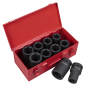 Impact Socket Set 10pc Deep 1"Sq Drive Metric/Imperial