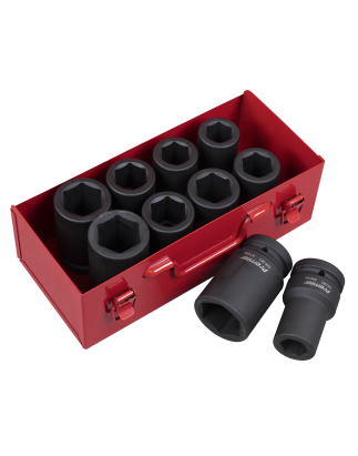 Impact Socket Set 10pc Deep 1"Sq Drive Metric/Imperial