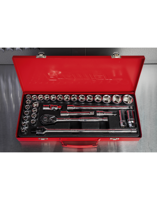 Socket Set 32pc 1/2"Sq Drive 6pt WallDrive® - Metric/Imperial