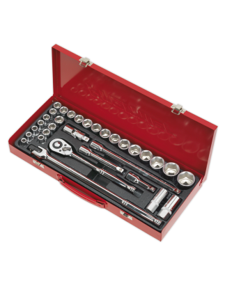 Socket Set 32pc 1/2"Sq Drive 6pt WallDrive® - Metric/Imperial