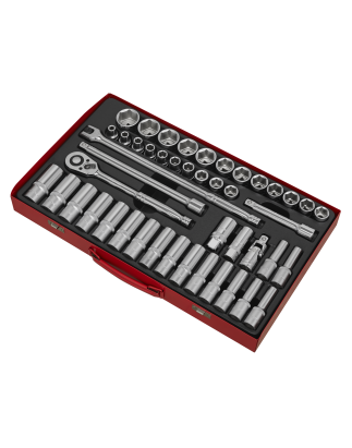 Socket Set 46pc 1/2"Sq Drive 6pt WallDrive® - Metric