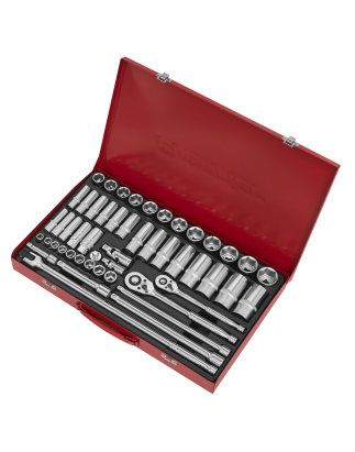 Socket Set 50pc 3/8" & 1/2"Sq Drive 6pt WallDrive® - Metric