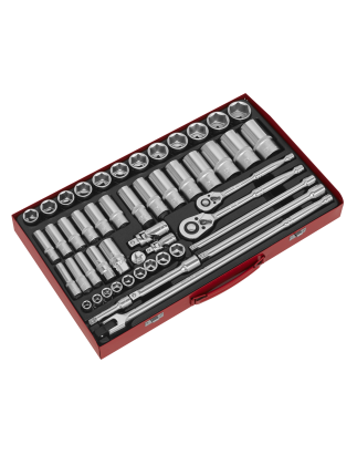 Socket Set 50pc 3/8" & 1/2"Sq Drive 6pt WallDrive® - Metric