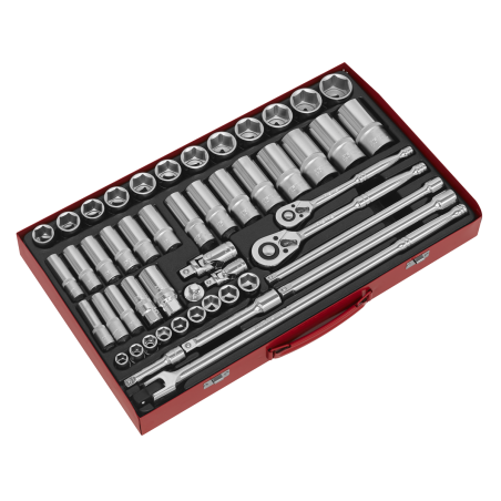 Socket Set 50pc 3/8" & 1/2"Sq Drive 6pt WallDrive® - Metric