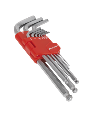 Ball-End Hex Key Set 9pc Long Metric