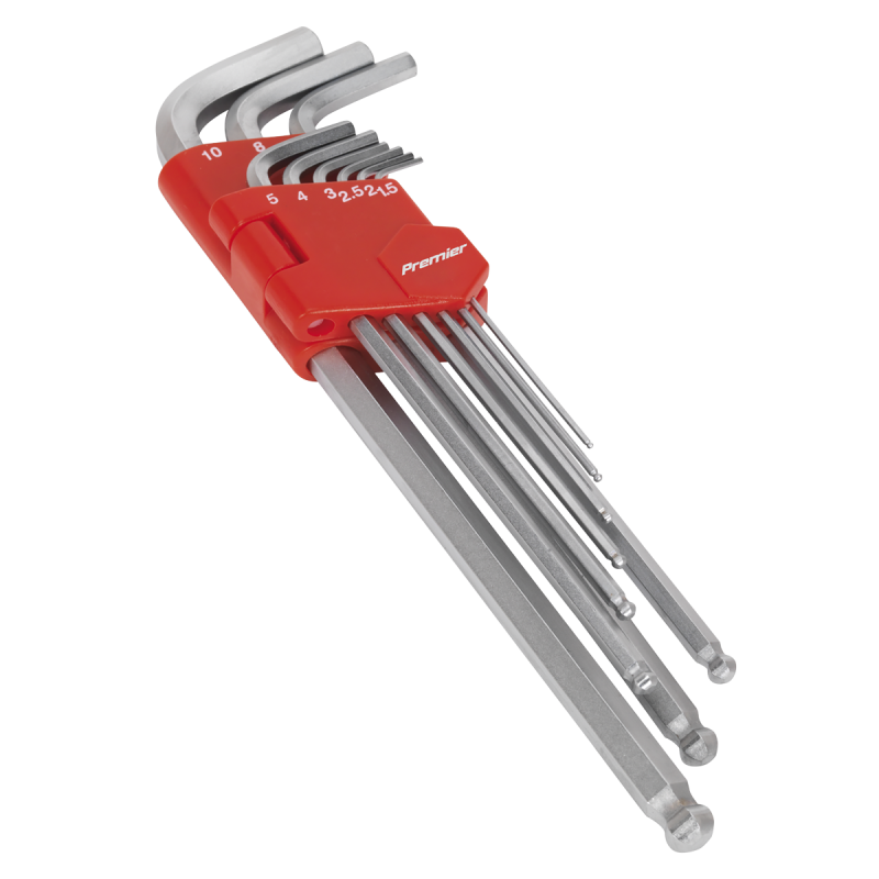 Ball-End Hex Key Set 9pc Extra-Long Metric