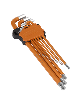 Hex Key Set Extra-Long Ball-End 9pc - Imperial