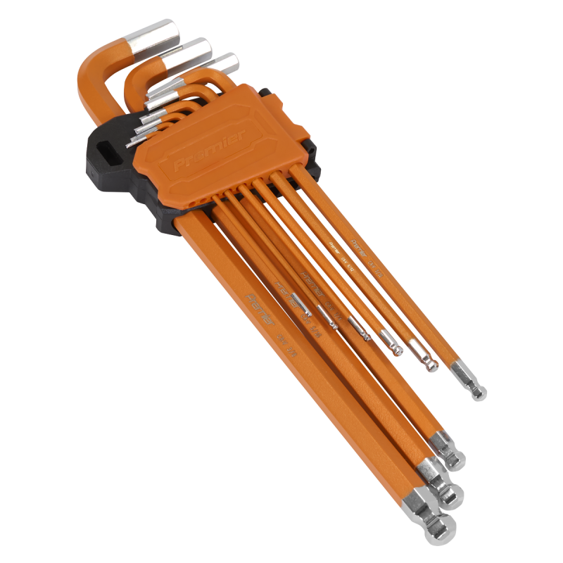 Hex Key Set Extra-Long Ball-End 9pc - Imperial