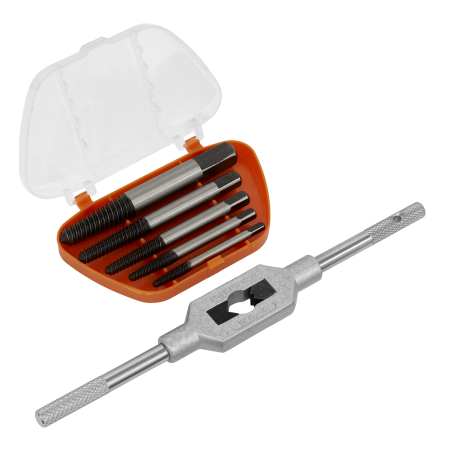 Helix Type Screw Extractor Set with Wrench 6pc