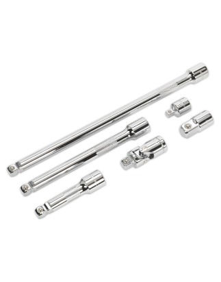 Wobble/Rigid Extension Bar, Adaptor & Universal Joint Set 6pc 3/8"Sq Drive