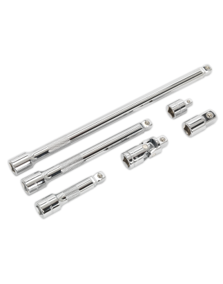 Wobble/Rigid Extension Bar, Adaptor & Universal Joint Set 6pc 3/8"Sq Drive