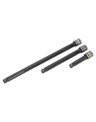 Wobble/Rigid Extension Bar Set 3pc 3/8"Sq Drive  - Premier Black