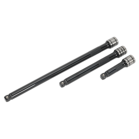 Wobble/Rigid Extension Bar Set 3pc 3/8"Sq Drive  - Premier Black