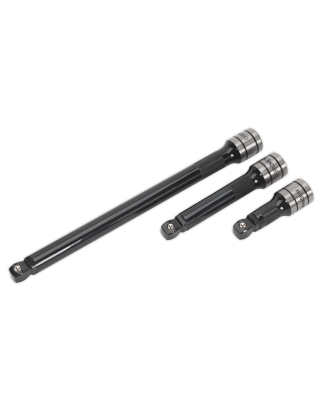 Wobble/Rigid Extension Bar Set 3pc 1/2"Sq Drive - Premier Black