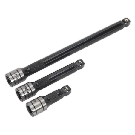 Wobble/Rigid Extension Bar Set 3pc 1/2"Sq Drive - Premier Black