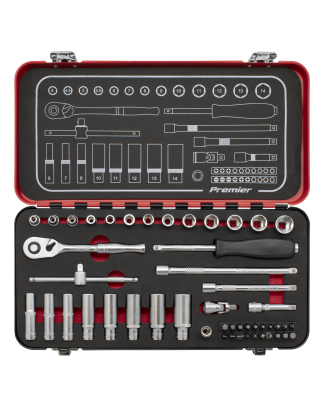 Socket Set 49pc 1/4"Sq Drive Premier Platinum