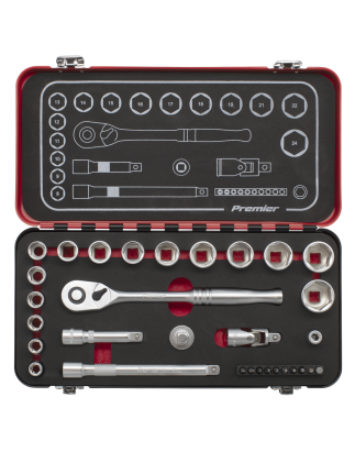 Socket Set 3/8"Sq Drive 31pc - Premier Platinum