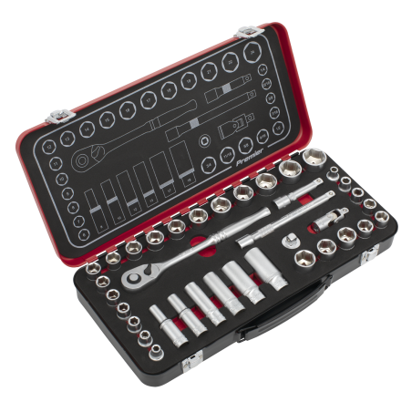 Socket Set 3/8"Sq Drive 37pc - Metric/Imperial - Premier Platinum