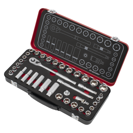 Socket Set 3/8"Sq Drive 37pc - Metric/Imperial - Premier Platinum