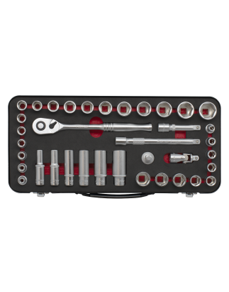 Socket Set 3/8"Sq Drive 37pc - Metric/Imperial - Premier Platinum