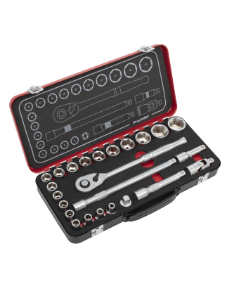 Socket Set 1/2"Sq Drive 24pc -  Premier Platinum