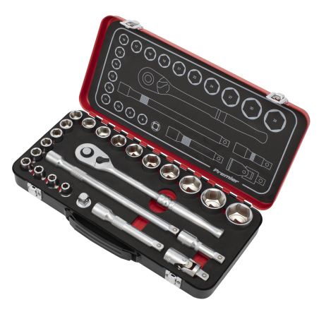 Socket Set 1/2"Sq Drive 24pc -  Premier Platinum