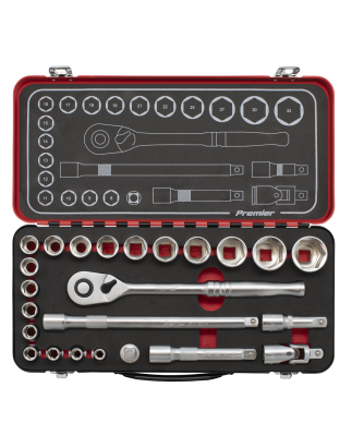 Socket Set 1/2"Sq Drive 24pc -  Premier Platinum