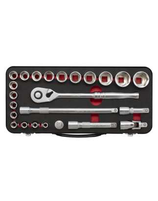 Socket Set 1/2"Sq Drive 24pc -  Premier Platinum