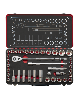 Socket Set 1/2"Sq Drive 40pc - Metric/Imperial - Premier Platinum