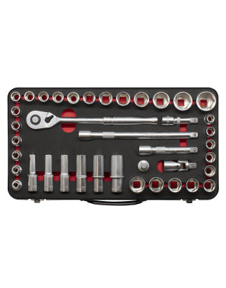 Socket Set 1/2"Sq Drive 40pc - Metric/Imperial - Premier Platinum