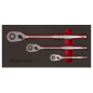 Ratchet Wrench Set 3pc Pear-Head Flip Reverse - Premier Platinum