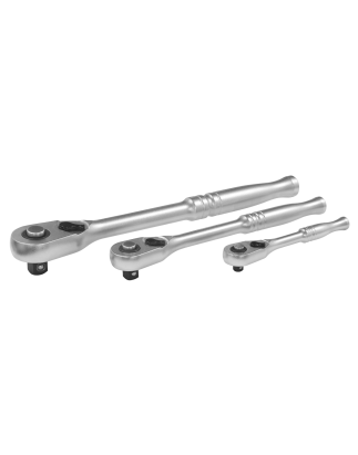 Ratchet Wrench Set 3pc Pear-Head Flip Reverse - Premier Platinum