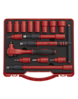 Insulated Socket Set 16pc 3/8"Sq Drive 6pt WallDrive® VDE Approved