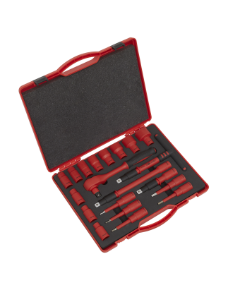 Insulated Socket Set 20pc 1/2"Sq Drive WallDrive® VDE Approved