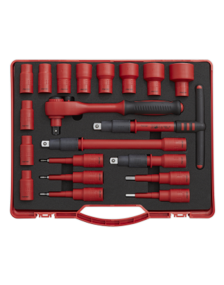 Insulated Socket Set 20pc 1/2"Sq Drive WallDrive® VDE Approved