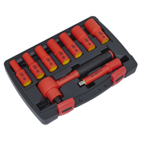 Insulated Socket Set 9pc 3/8"Sq Drive 6pt WallDrive® VDE Approved