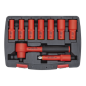 Insulated Socket Set 9pc 3/8"Sq Drive 6pt WallDrive® VDE Approved