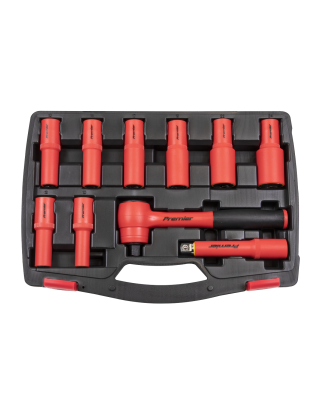 Insulated Socket Set 10pc 1/2"Sq Drive 6pt WallDrive® VDE Approved