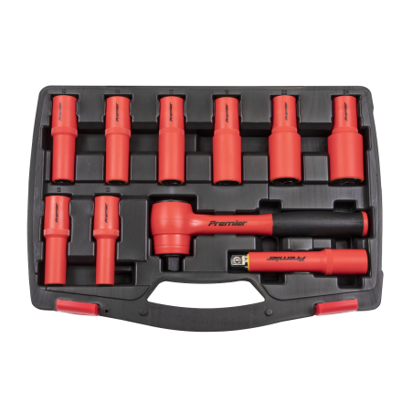 Insulated Socket Set 10pc 1/2"Sq Drive 6pt WallDrive® VDE Approved