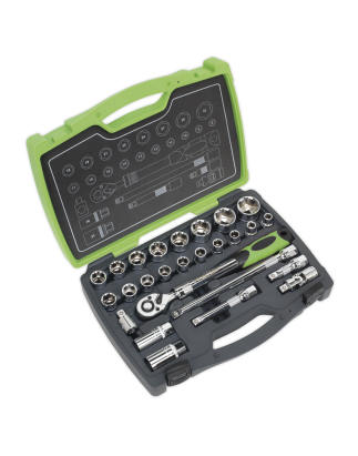 Socket Set 26pc 1/2"Sq Drive 6pt WallDrive® Metric