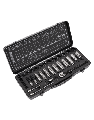 Socket Set 34pc 3/8"Sq Drive WallDrive® Metric Premier Black