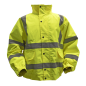 Worksafe® Hi-Vis Yellow Jacket with Quilted Lining, Elasticated Waist & Cuffs - Large