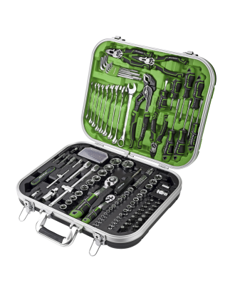 Kit d'outils de mécanicien 144 pièces, vert haute visibilité